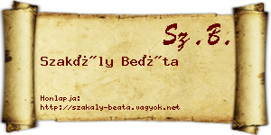 Szakály Beáta névjegykártya
