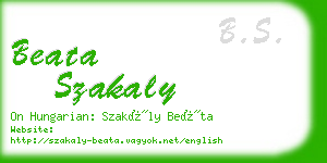 beata szakaly business card